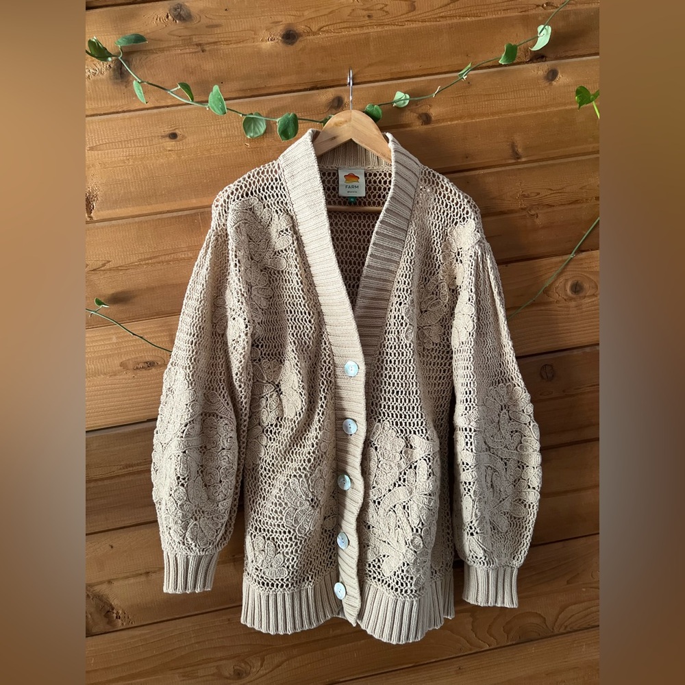 FARM Rio Embroidered Cotton Cardigan